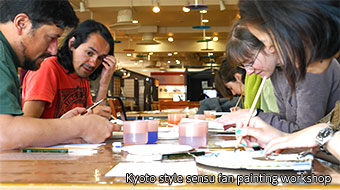 photo/Kyoto style sensu fan painting workshop